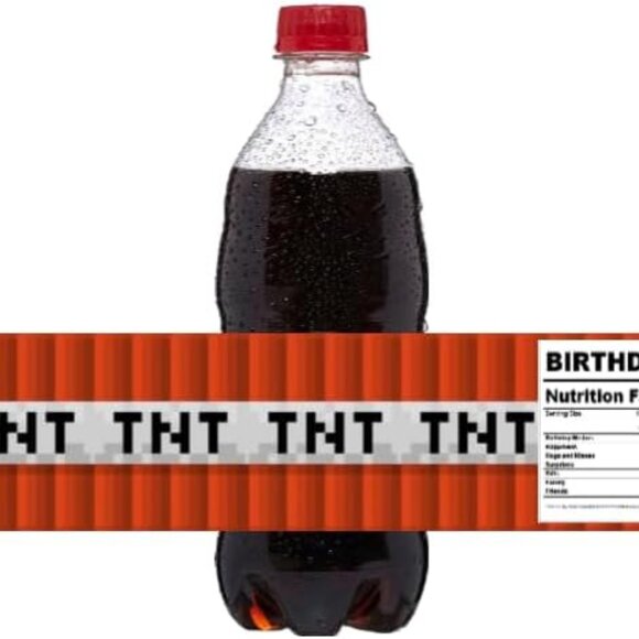 Custom Designed Birthday Party Water Bottle Labels, Gaming Theme Decorations - Picture 3 of 4